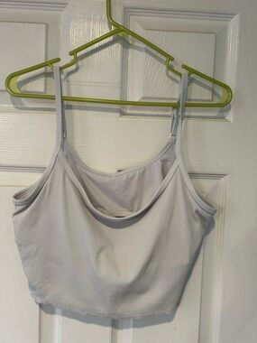 aerie Grey Ribbed Cropped Cami with Thin Straps